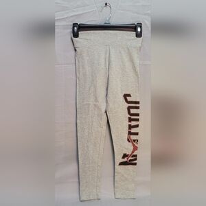 Jordan Light Gray Kids Leggings with Maroon Logo